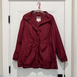 Plus Size Maroon Rain Coat